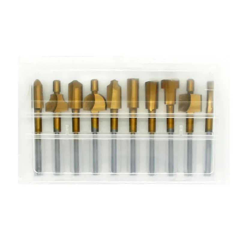 Imagem -06 - Hss Titânio Revestido Madeira Router Bits Files Mini Cortador de Madeira Moagem Fits Dremel Rotary Grupo Ferramenta de Carpinteiro com Case mm 10 Pcs