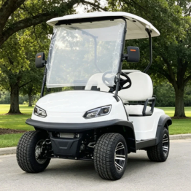 2-Seater Patrol Cars Electric Golf Cart Utility Vehicles Tool Hunting Carts 12-Inch Off-Road Tires Golf Bag Rack And Basket