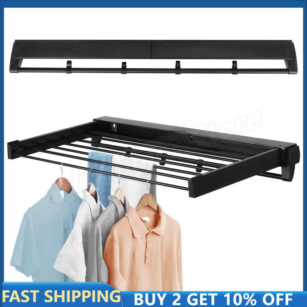 

Wall-Mounted Invisible Clothes Drying Storage Rack Indoor Folding Clothes Hanger Balcony Clothesline Pole Hanger Towel Organizer