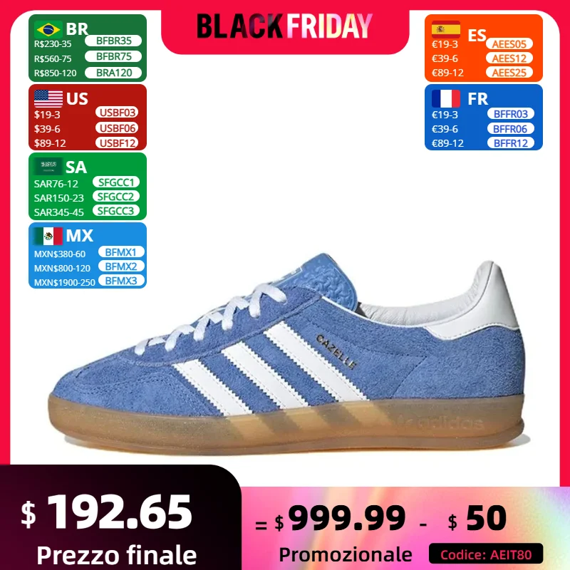 Adidas New Arrival GAZELLE INDOOR LOW Men's and Women's shoes Shamrock  Original Casual Shoes Fashionable and Breathable Shoes