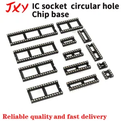 10PCS Round Hole IC socket Connector DIP6 DIP8 DIP14 DIP16 DIP18 DIP20 DIP24 DIP28 DIP40 DIP48 Chip base 8 14 18 24 28 40 pin