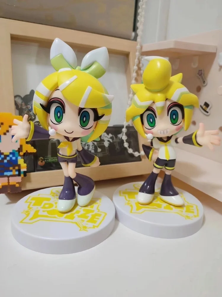 Figuras originais de anime furyu toonize megurine luka kagamine rin kagamine len cantor modelo olhos grandes chibi sd brinquedo fofo 12/13cm