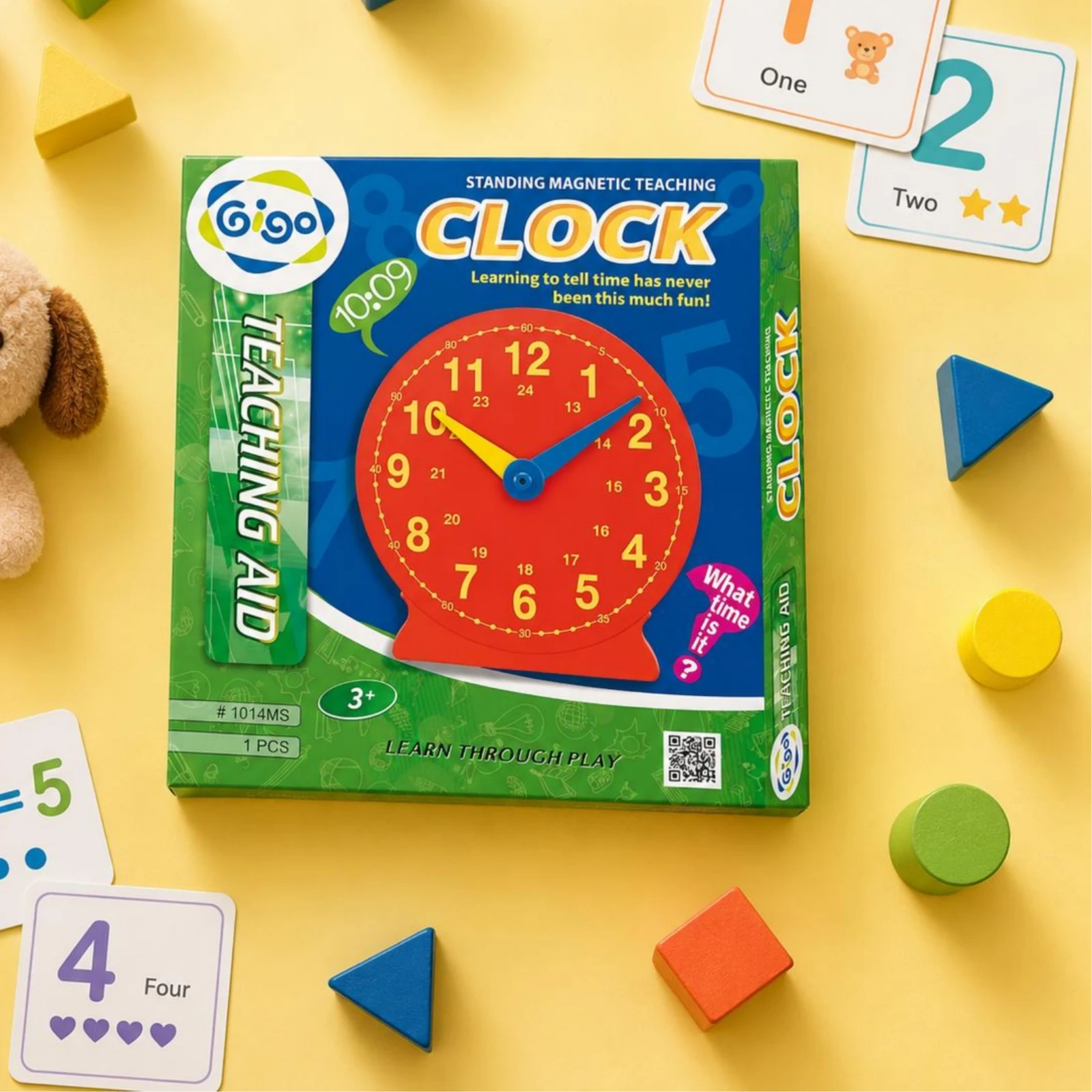 

Attractive Teaching Timepiece Red Face Analog Teaching Timepiece Large Size Easy to Install for Teachers, Homeschool