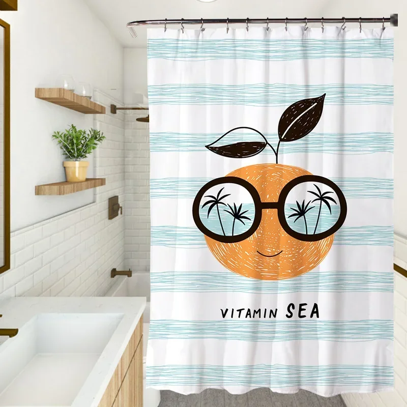 Fresh Summer Simple Yellow Sunflower Shower Curtain with Hooks Waterproof Floral Bathroom Curtains Set for Flower Bathroom Decor