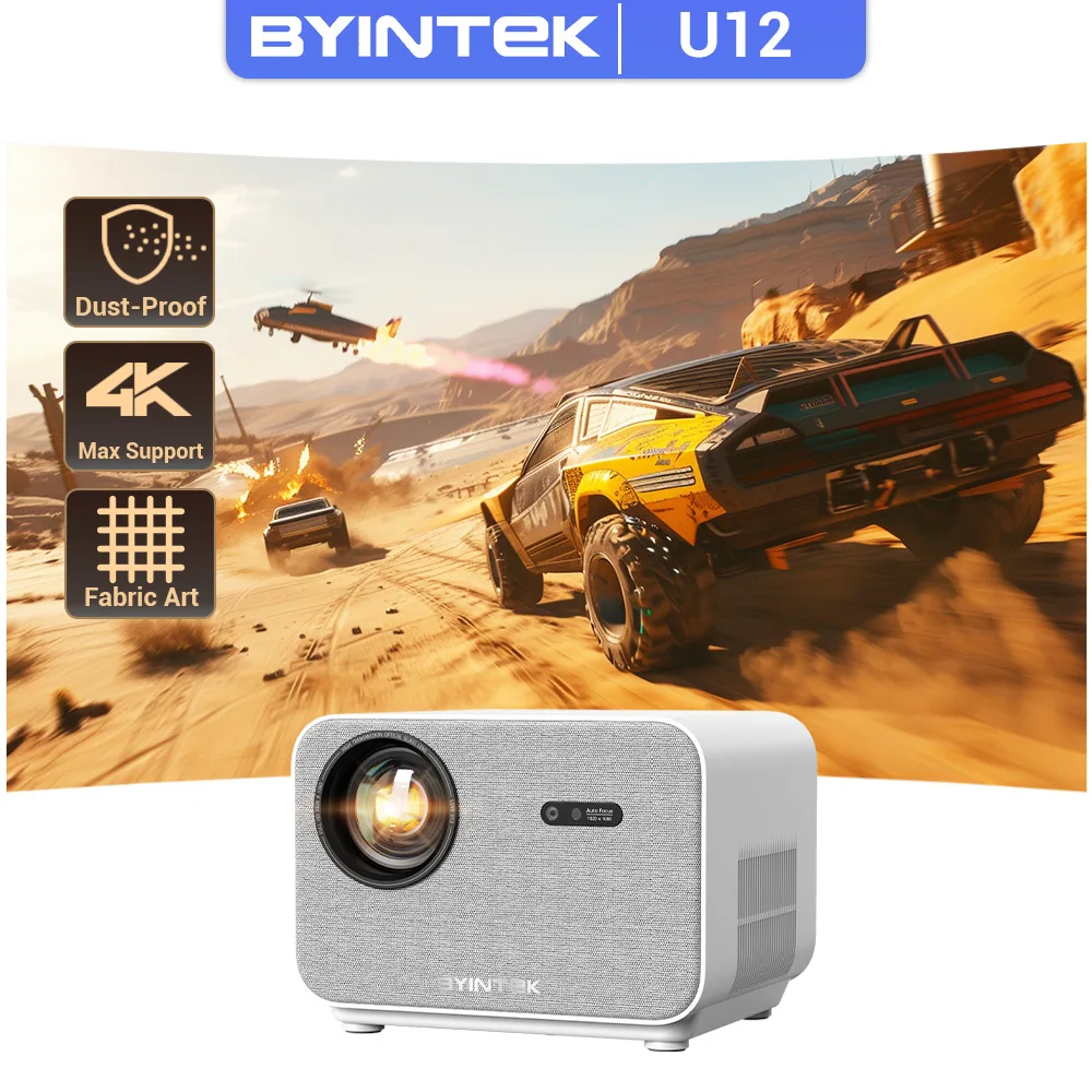 Проектор BYINTEK LOVE U12 Full HD 1080P, 4K аудио, 800 ANSI и WiFi6, Bluetooth 5,2, проекторы для домашнего кинотеатра Android