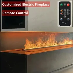 3D Atomizing Fireplace with No Fire Risk ECO Decoration Custom Fog Smart Indoor Simulation Color Flame Electric Water Steam Fire