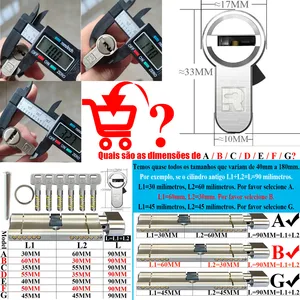 Personalizado Anti-Theft Door Lock Cylinder, mesma chave para abrir todos os tamanhos de cilindros, padrão europeu, alta qualidade, 11 pinos 10 principais vendas cilindro de - №4