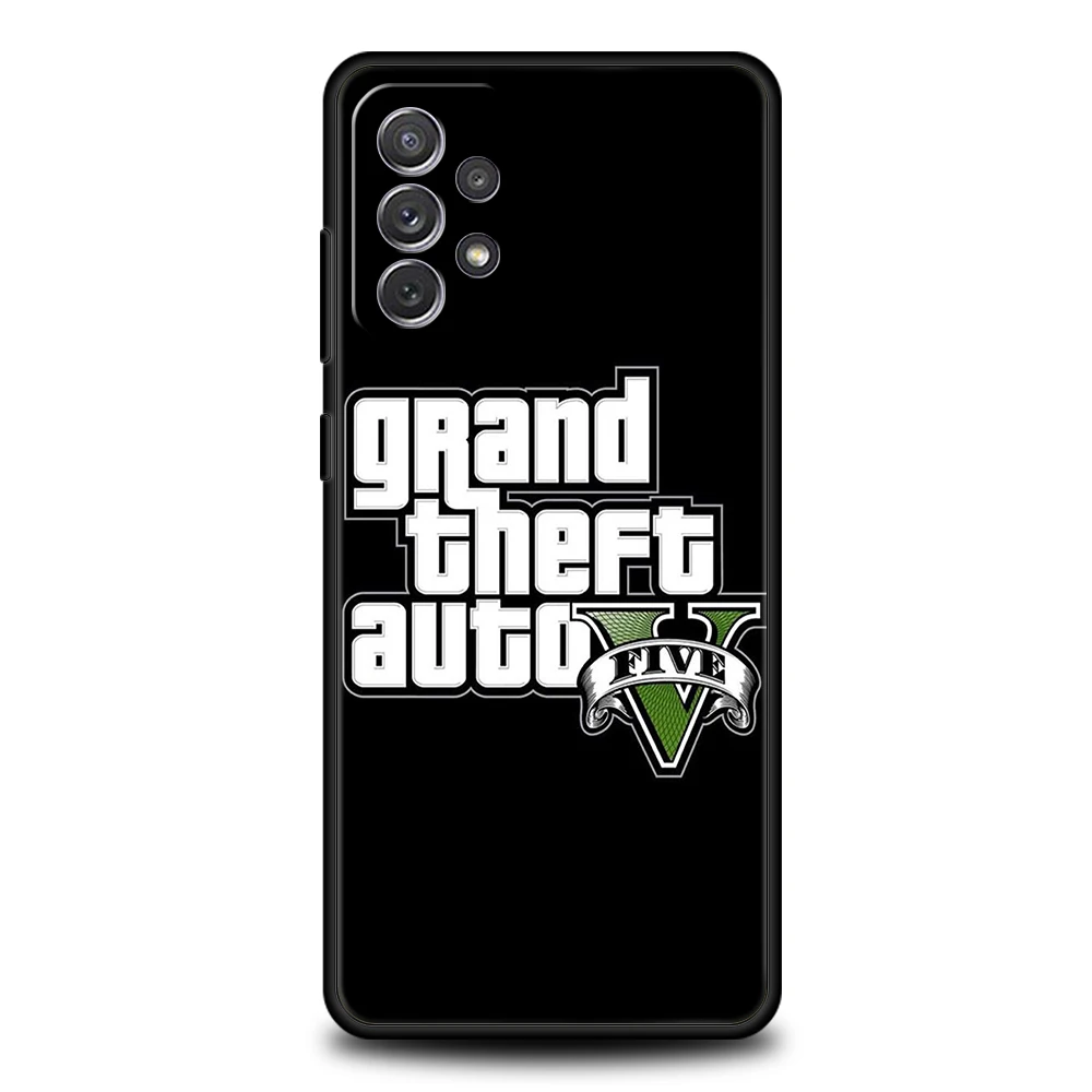 Чехол для телефона Grand Theft Auto GTA 5Game для Samsung Galaxy A15 A14 A25 A54 A34 A51 A71 A72 A73 A32 A52 A52S A11 A21S 5G Soft Shell