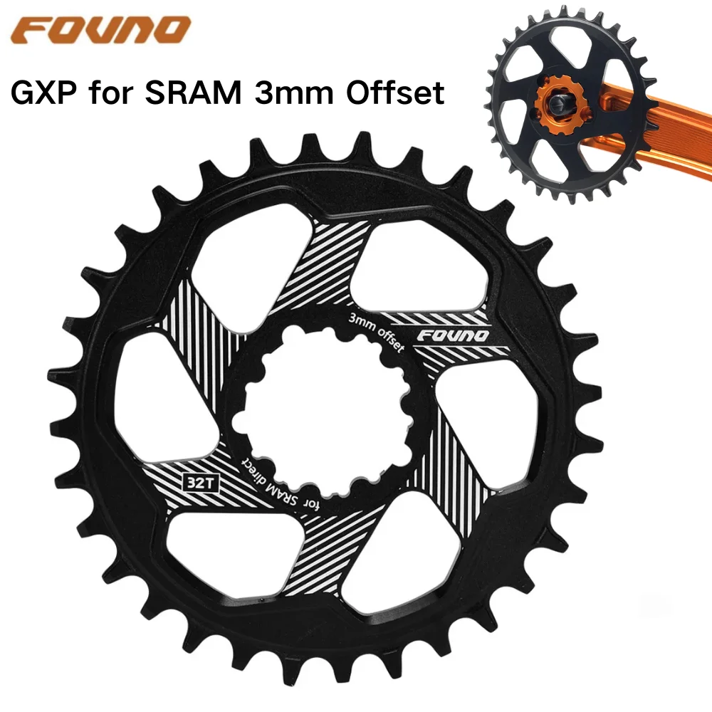 FOVNO forGXP 3mm Offset Direct Mount Chainring SRAMs XX1 XO1 X1 GXs XO X9 Mountain Bike 30T 32T 34T 36T 38T Crown Bicycle Crank