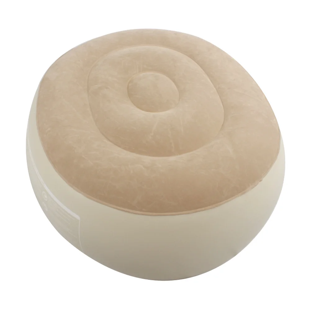 

1pc Pcs Inflatable Foot Stool Portable Lightweight Flocking Air Seat Lazy Stool For Travel Easy Storage Home Living