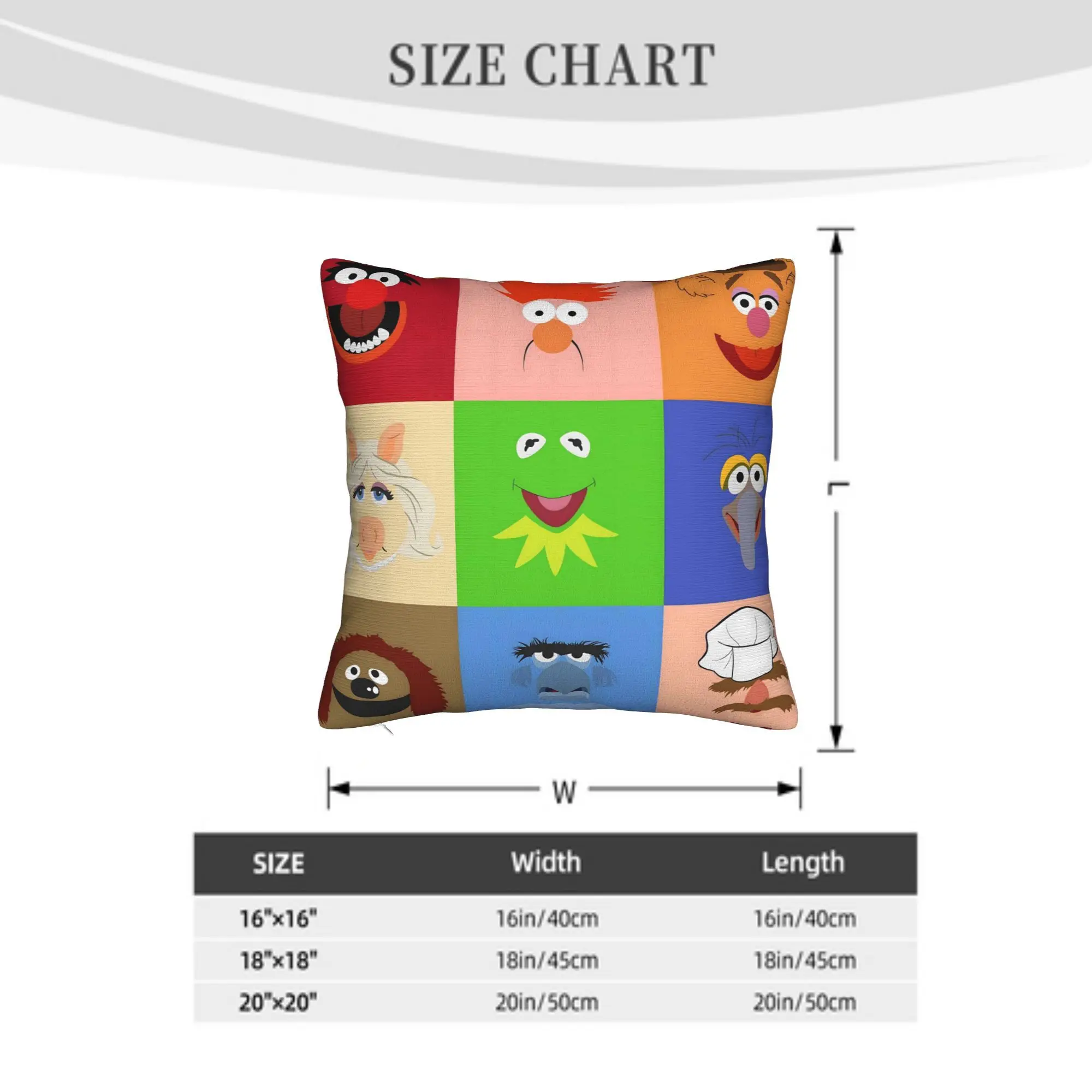 Muppets Ins Style Cartoon Animal Pillows Cover - Soft and Cute Doll Cushion - Double Sided Print for Dormitory or Sofa Decoration