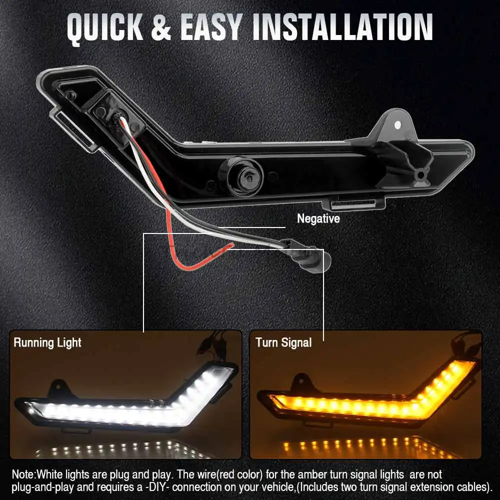 UTV Front LED Accent Light For Can-Am Defender Max Commander Max 2020-2025 Yellow Flowing Turn Signal Lamps White DRL 1 Pair