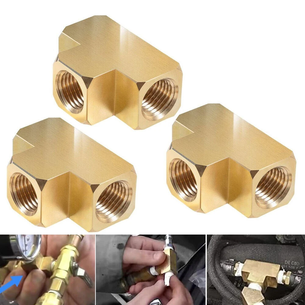 TML 3 PCS 56101-04 Female Pipe Fitting Brass Bar Stock Tee 1/4