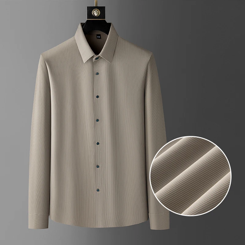 

Luxury Men Long Sleeve Shirt Spring High Quality Men Social Masculina Business Casual Office Wedding Dress Shirts Camisa Hombre