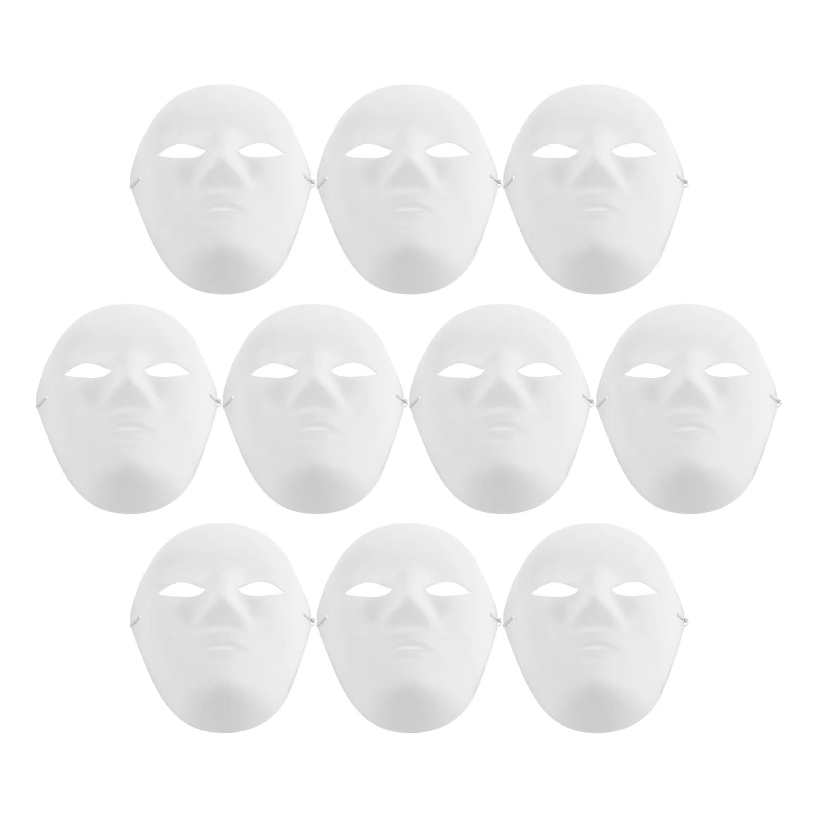 

10pcs Full Face Halloween Costumes DIY Blank Painting Mask Halloween Hip-Hop Dance Ghost Cosplay Fancy Dress Masquerade Party Ma