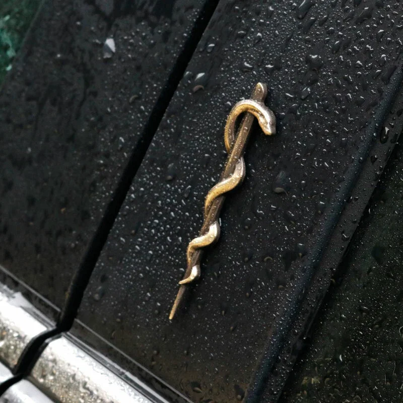3D Metal Rod of Asclepius 3D Metal Car Emblem for Car Truck SUV Etc. - Medical Profession Snake Badge, Rustproof