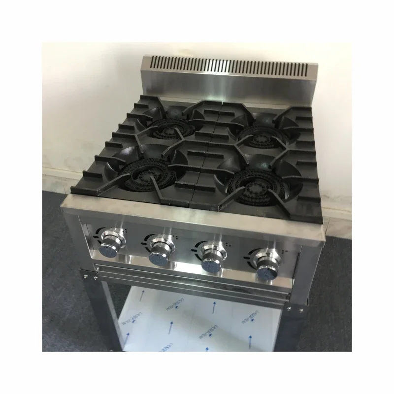 Commercial 4-Burner Gas Stove Stainless Steel Table Top Stove For Restaurant & Hotel Use