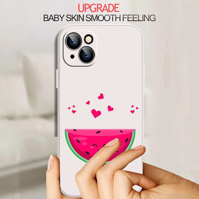 iPhone 12 Mini Case 6s 2020 Plus 13 7 X XR ProMax Xs Mini 6 Max SE 8 12 11 Cute Love Watermelon Phone Back Taser Coque Ultra