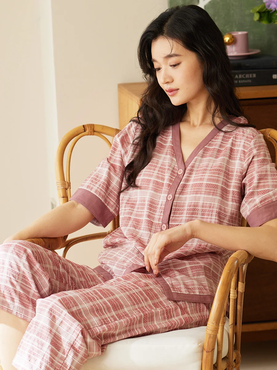conjunto-de-algodon-puro-con-cuello-en-v-y-manga-corta-con-almohadillas-en-el-pecho-pantalones-de-nueve-piezas-para-mujer-tejido-a-mano-con-diseno-de-ciervo-color-tejido-para-otono