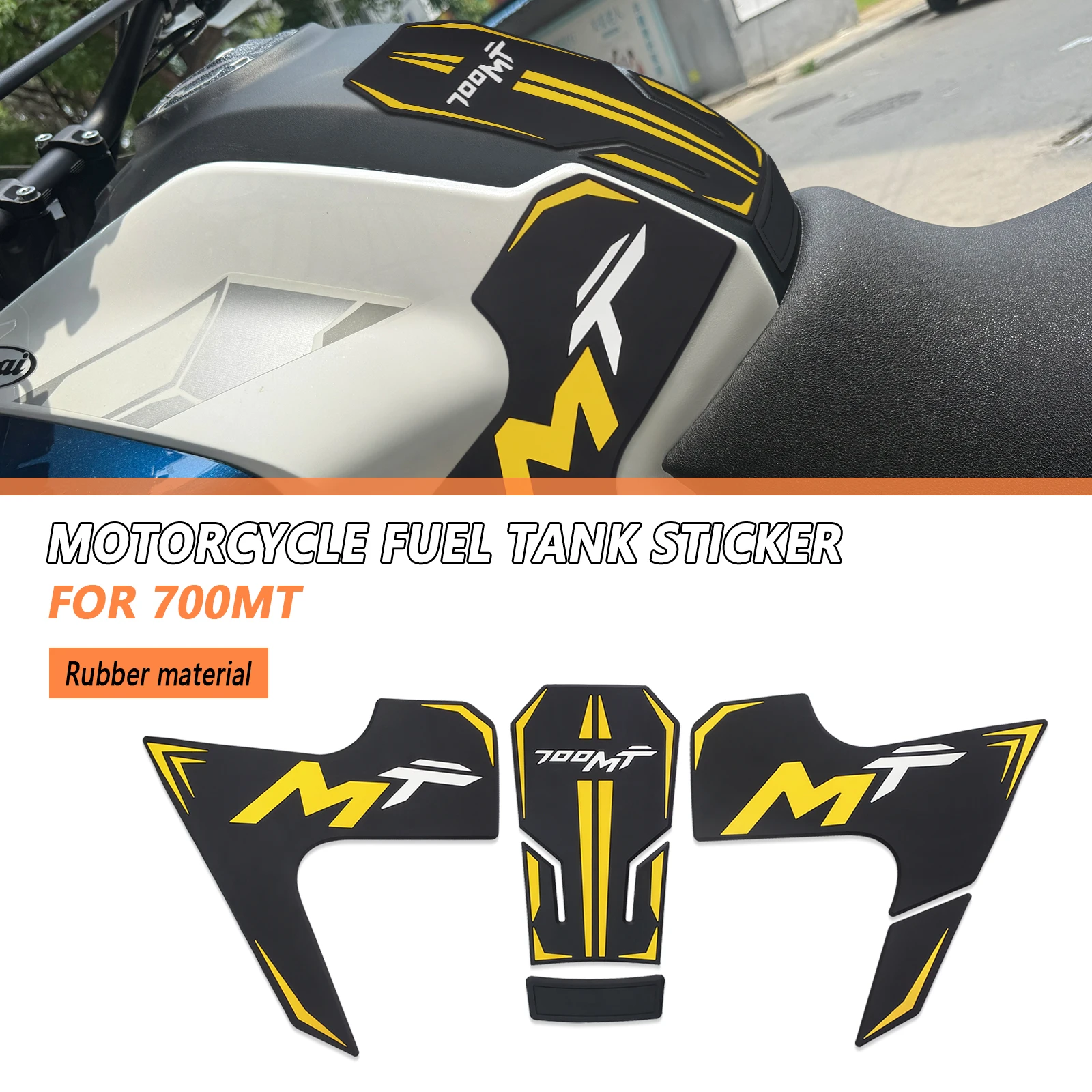 

Для 700MT 2025 MT 700 2024 аксессуары для мотоциклов матовые наклейки на бак 700 MT 2023-2025 утолщенная защита топливного бака