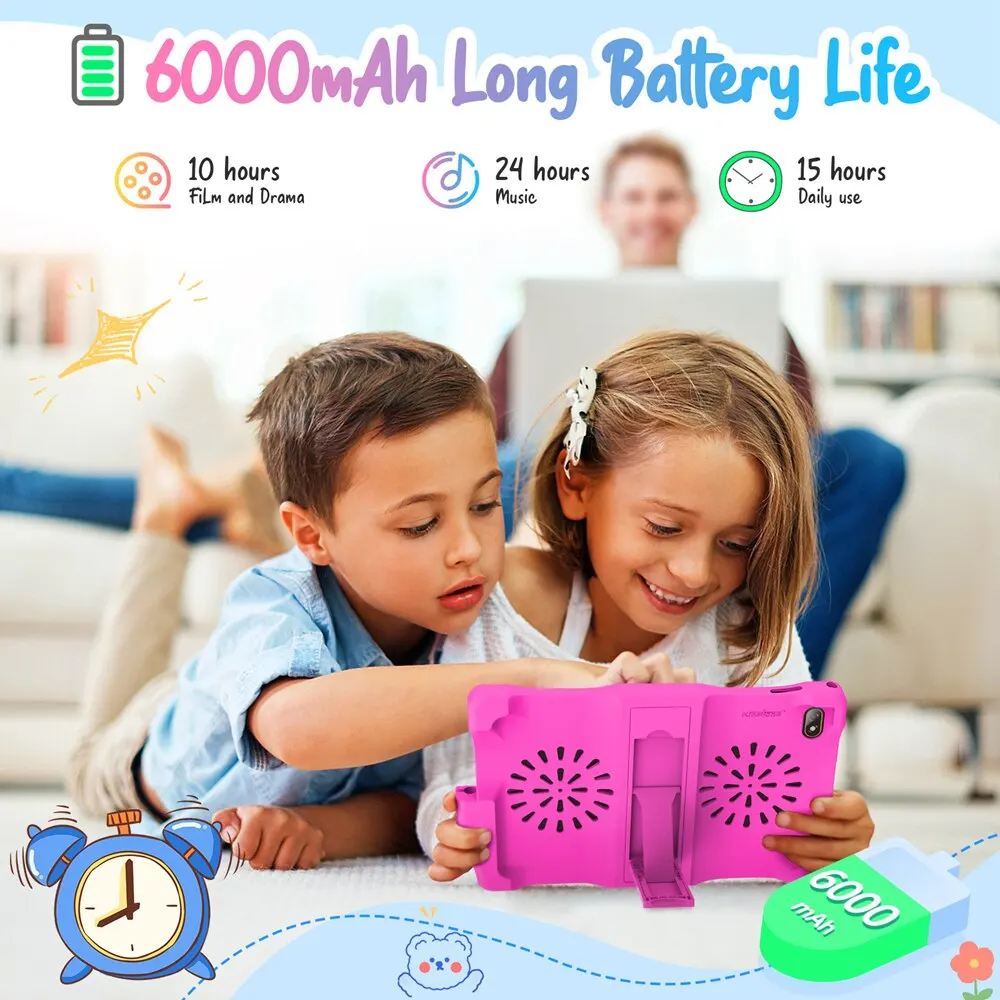 Kinstone Kids Android12 Tablet 10.1 Inch 6000Mah Education PC Safety Eye Protection Screen Tablets Parental Lock Tablet