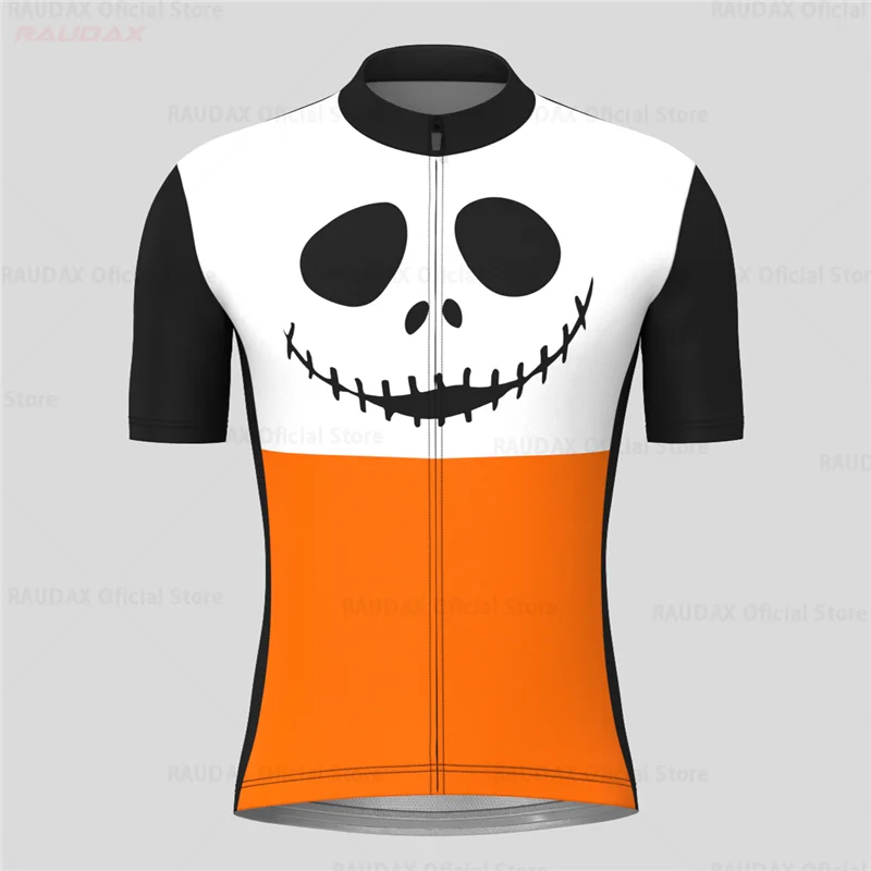 New Halloween Pattern Summer Cycling Jerseys Men\'s Outdoor Mountain Bike Riding Clothes Short Sleeve Quick Drying Bicycle Shirts