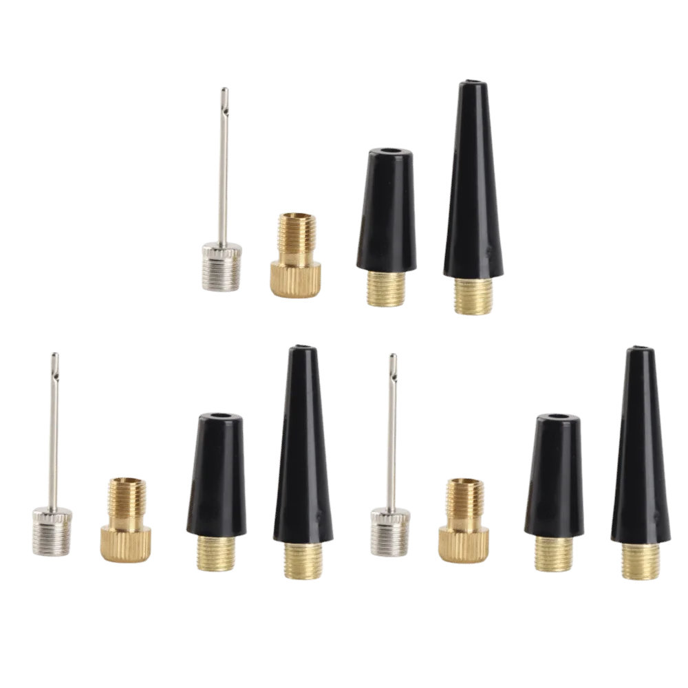 12pcs Straight Grain Brass Fitting Basketball Needle Nozzle Silver Ball Needle Pump Nozzle Adapter Pump Needle Adapter