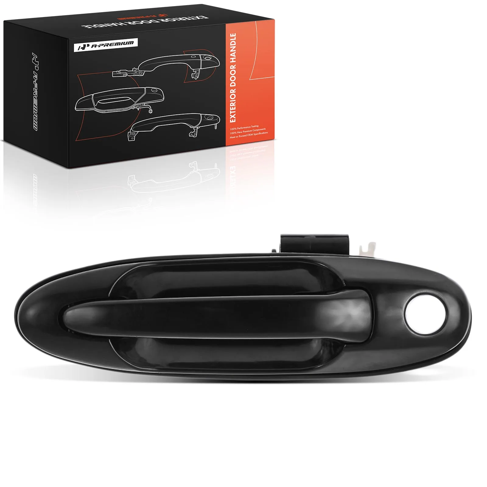 A-Premium Front Driver Side Black Exterior Door Handle w/ Keyhole for Toyota Tundra 2004-2006 Sequoia 2001-2007
