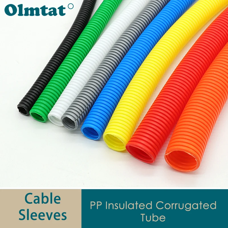 

1M PP Corrugated Flexib Conduit 7.5-34.5mm Diameter Wire Harness Protection Sleeve Automotive Mechanical Cable Line Insulation