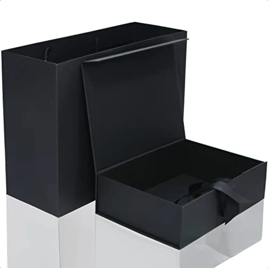 

Large Black Gift Box 12.2x8.7x4 Inches