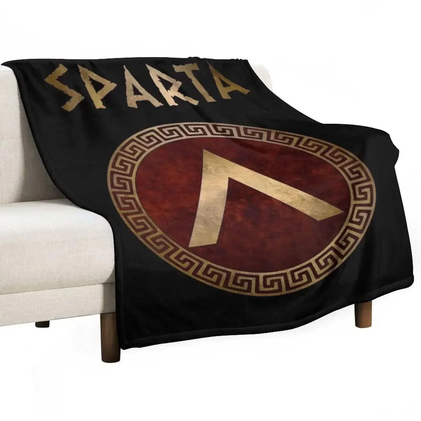 Spartan Shield Lacedaemonian Lambda Ancient Symbol of Sparta Throw Blanket Bed linens Luxury Throw Nap Blankets