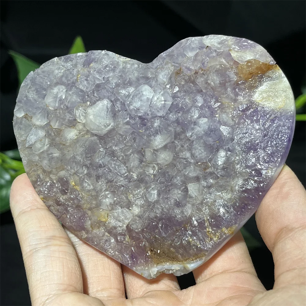 

Amethyst Heart Cluster Carving Natural Crystal Stone Healing Reiki Quartz Minerals Energy Spiritual Feng Shui Crystal Natural