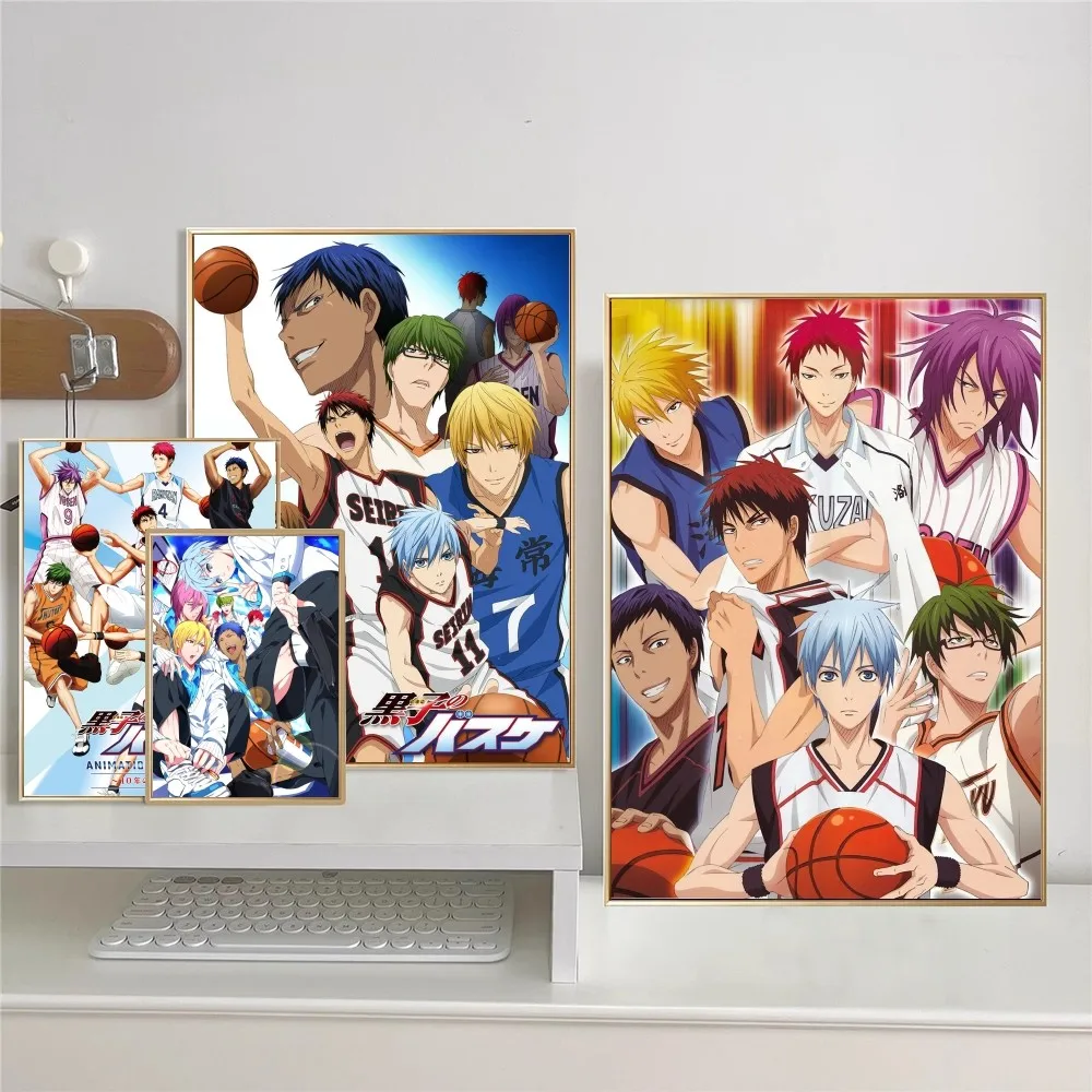 Japanese Anime Kuroko No Basket Movie Sticky Posters Retro Kraft Paper Sticker DIY Room Bar Cafe Aesthetic Art Wall Painting