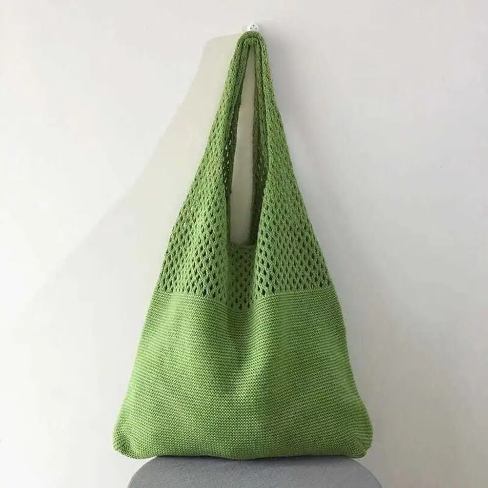 Bolsa de malha para mulheres, bolsa de mão estilo retro, estilo boêmio, para compras, praia e viagens