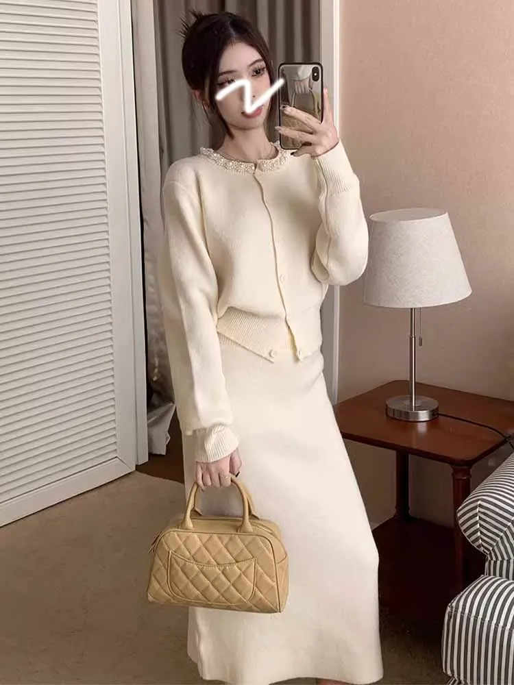 

Осень/зима женский легкий костюм из двух предметов Salt System, свитер, юбка, идеально подходящие наряды из Китая E12169