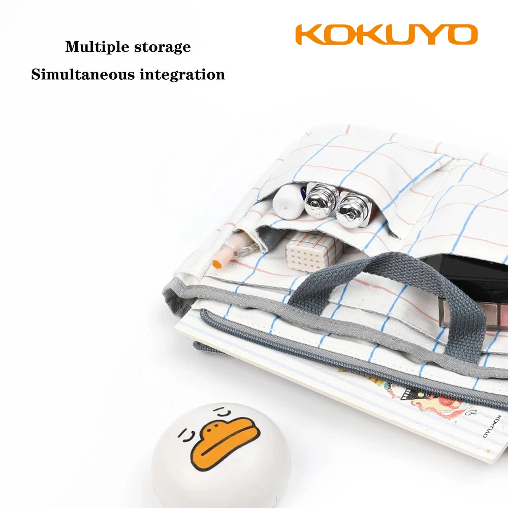 1PC japonia KOKUYO piórnik wrażenie prosta mała torba do przechowywania wielofunkcyjny plecak o dużej pojemności szkolne artykuły papiernicze — zdjęcie produktu 4