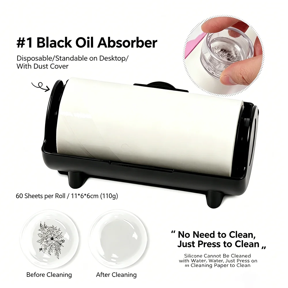 60Pcs/Roll Seal Stamp Polish Paint Remove Accessory Sticker Cleaner Nail Art Manicure Tool