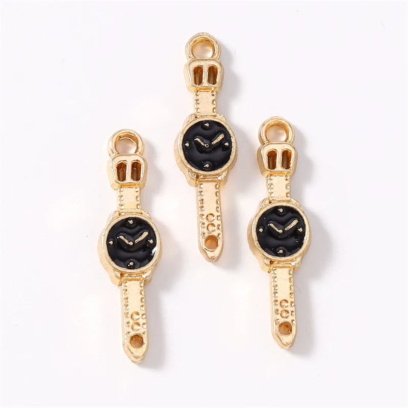 Duarte 20 Teile/los Niedliche Kleine Emaille Uhr Charms Anschlüsse für Schmuck Machen DIY Armbänder Halsketten Handgemachte Handwerk Liefert – Detail 5