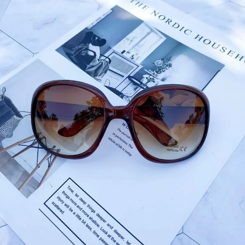 Nuevas gafas de sol de gran tamaño con montura circular, diseño para mujer, marca de moda, gafas de sol para actividades al aire libre y conducción, gafas para dama, protección UV400.
