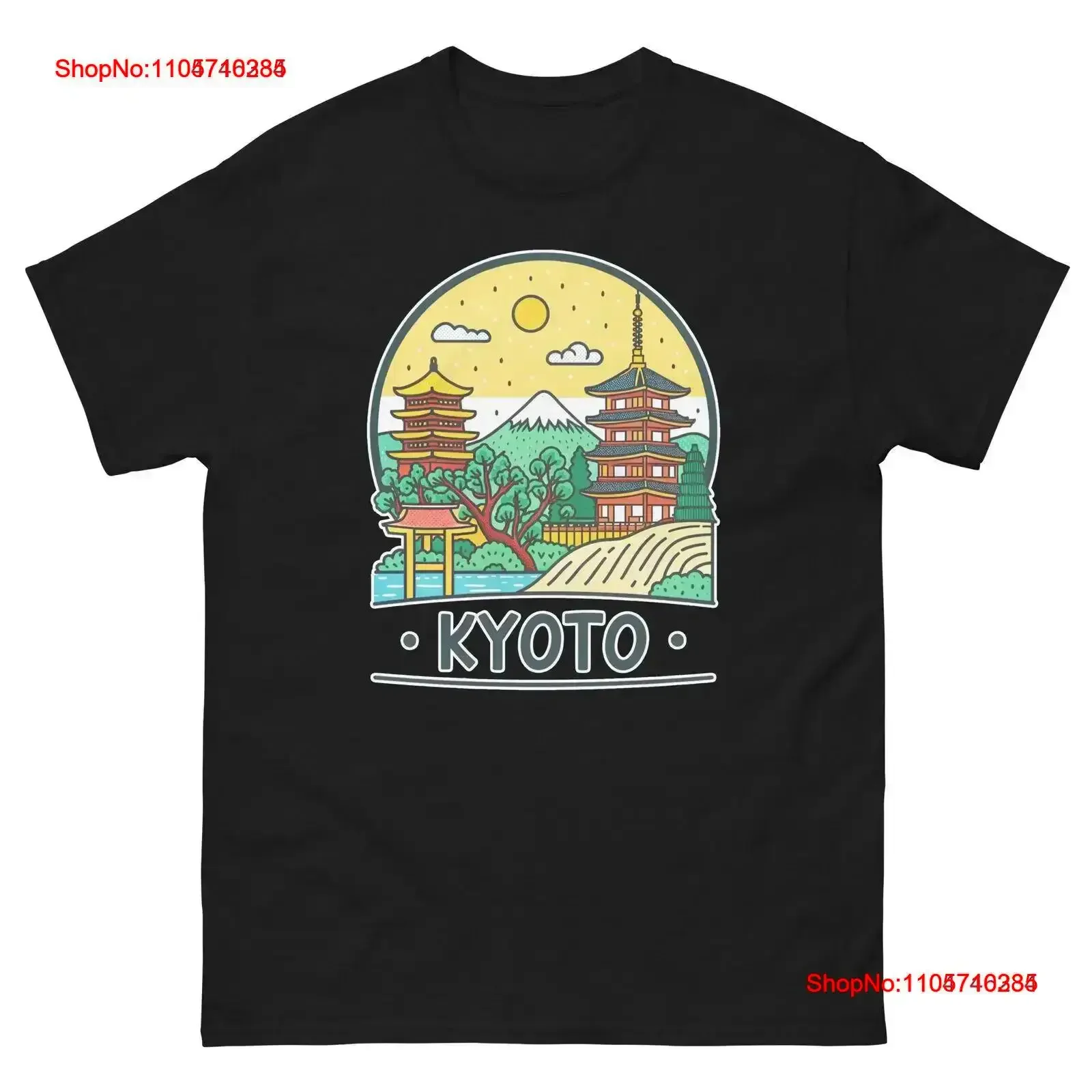 Kyoto World Travel Urban Area City T Shirt vintage Washed Soft homme designer clothes Casual Slightly vintage Washed
