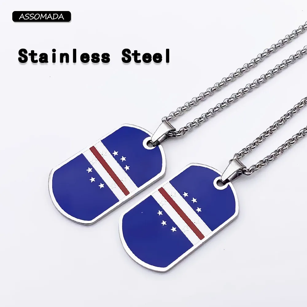 CAPE VERDE National Flag Necklace Cabo Verde Charms Pendant For Men Friend Boy African Collar PRAIA Boa vista Sal Jewelry Gift