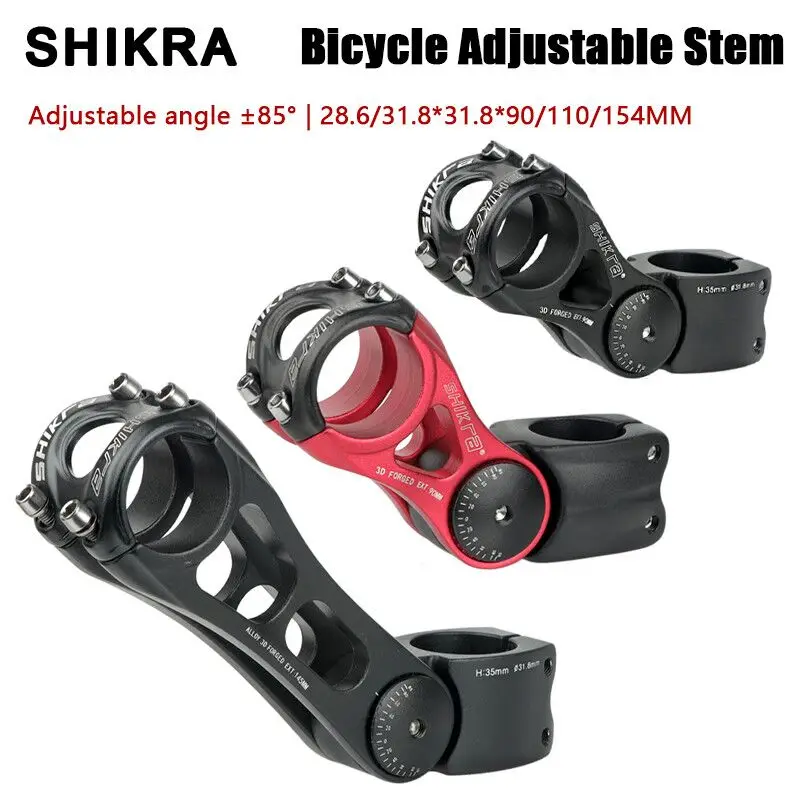 

SHIKRA SK01 MTB Stem Bicycle Handlebar Power Mountain Bike Table 28.6*31.8*90/110/145mm Riser Rod Adjustable Stem Cycling Power