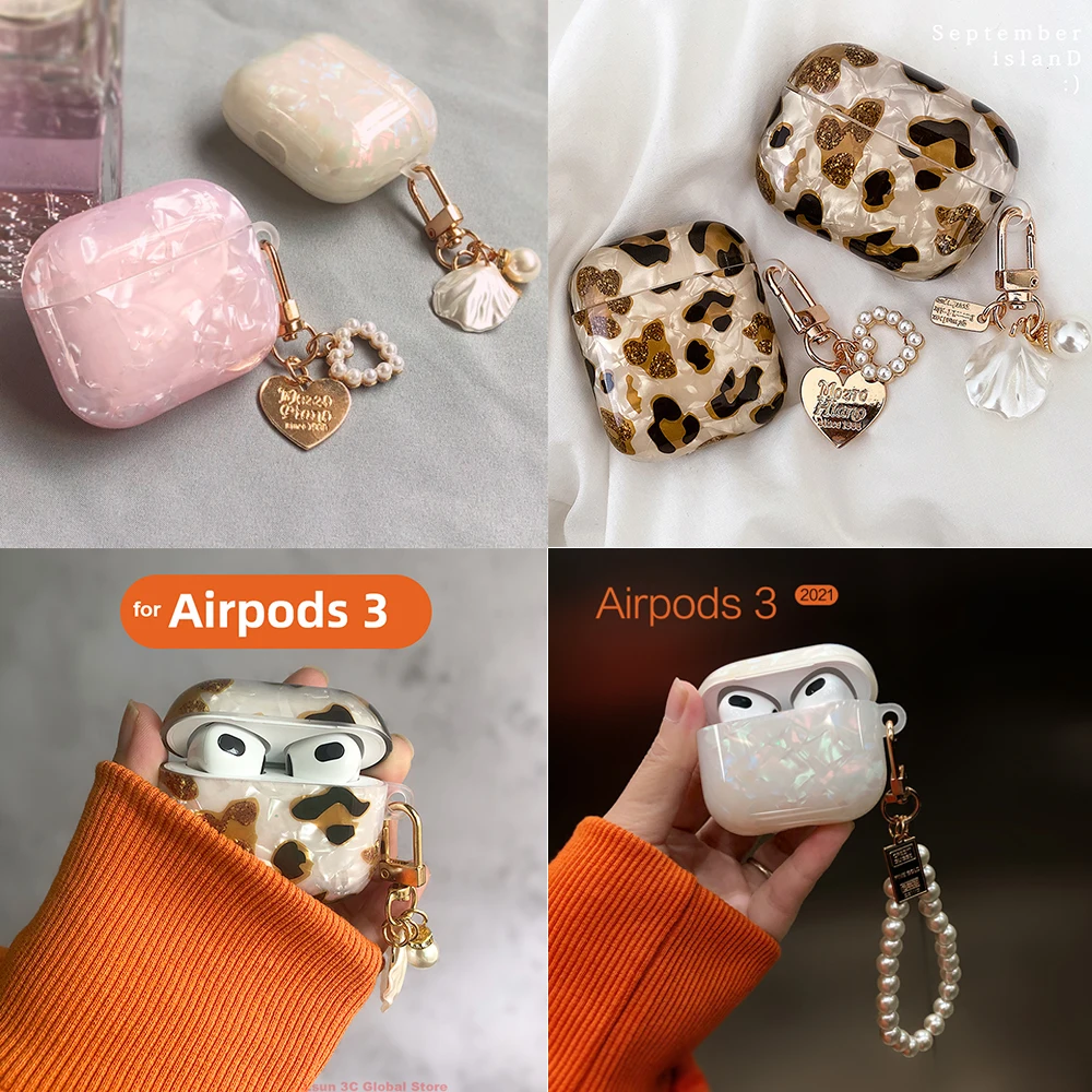 Luxury Dreamy Case for Apple AirPods 3rd Generation Case for AirPods 1 2 3 Case for AirPods Pro Case with Keychain Glossy Shell