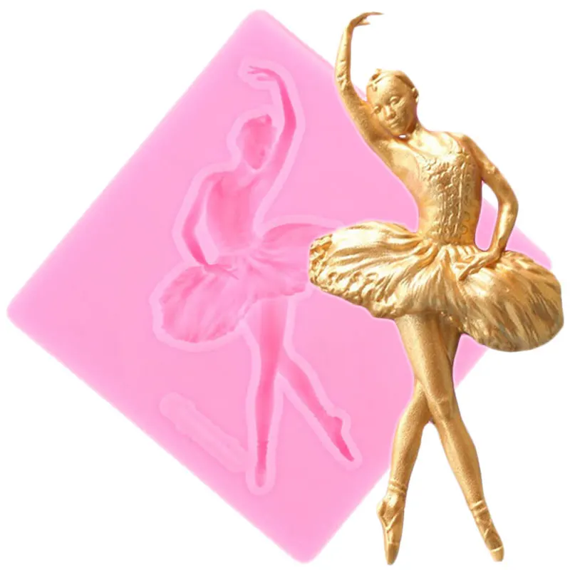 Ballet Girl Silicone Mold Baby Birthday Fondant Cake Decorating Tools Cupcake Baking Candy Clay Chocolate Gumpaste Resin Moulds