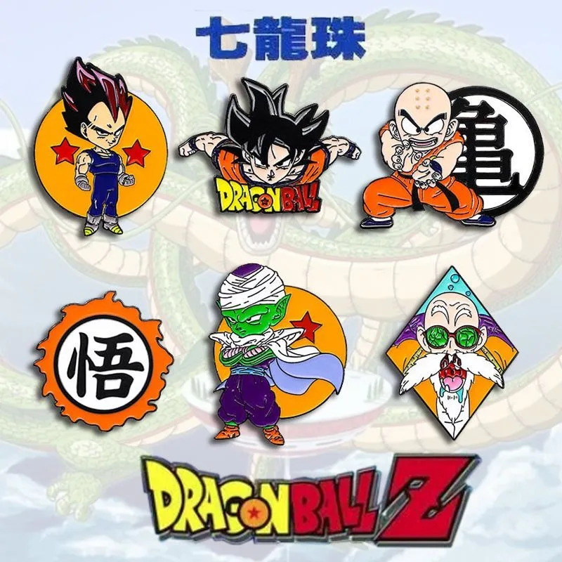 Dragon Ball Sun Wukong Brooch Metal Badge Japanese Cartoon Animation Figure Bag Clothes Pin Jewelry Trendy Gift Wholesale