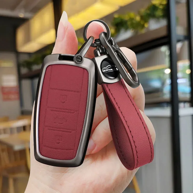 Zinc Alloy Car Key Case Cover Shell For Changan Ruicheng CC Yuexiang V7 CS55 CS75 Protective Keychain Buckle Bag Accessories