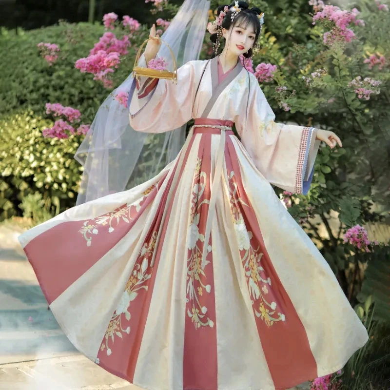 Hanfu de style chinois vert pour femme, costume de danse traditionnelle, vêtements de princesse dégradés financièrement, robe de danse