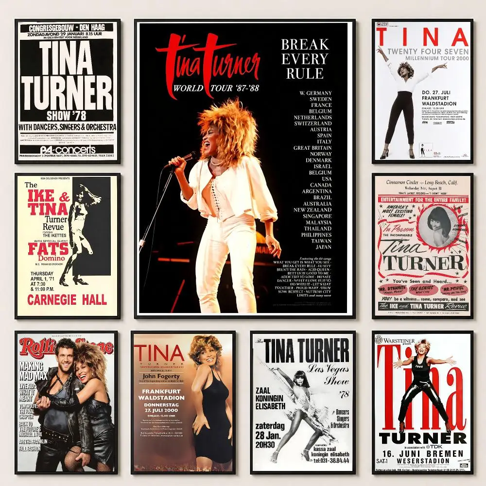 music Tina Turner Poster Poster HD Printing Premium Style for Home Decor for Bedrooms Hallways Cafes Gift