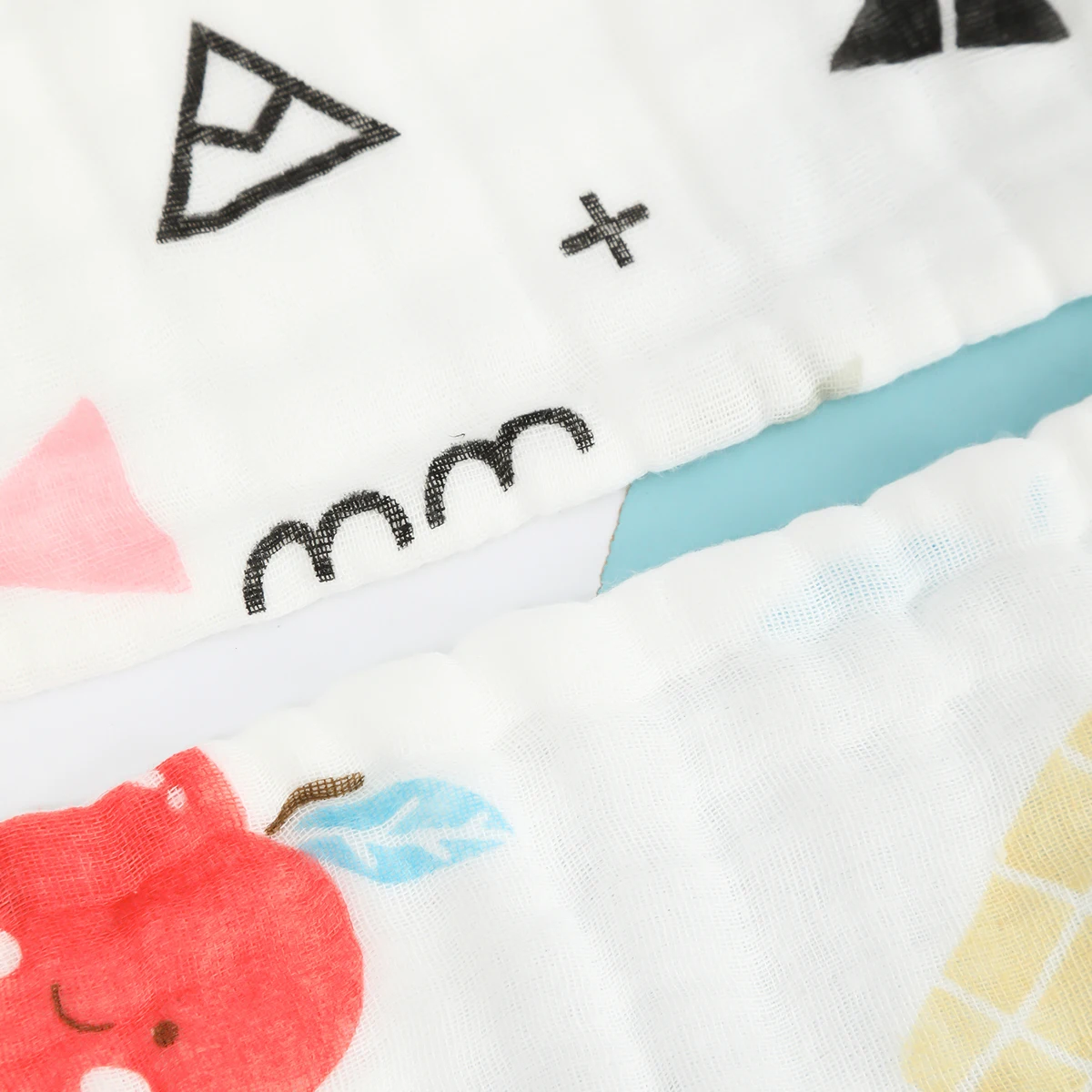 Picture 7: Random pattern 5 pieces pure cotton gauze baby baby face towel six-layer high-density square towel soft absorbent towel set