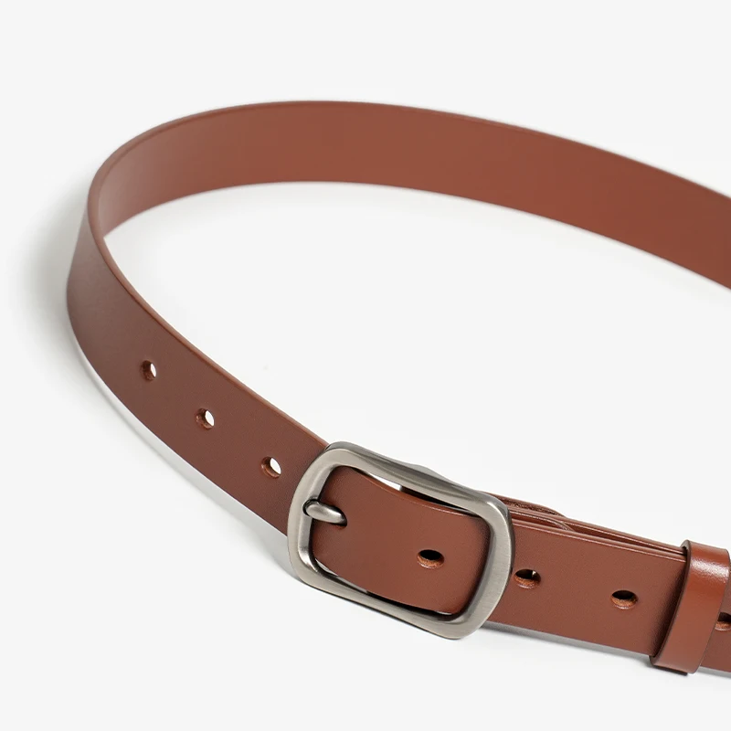 BEAUTODAY Casual Belt Women Cow Leather Gold Square Buckle Waistband Ladies Jeans Dress 2024 Spring Accessories Handmade A91104 — zdjęcie 5